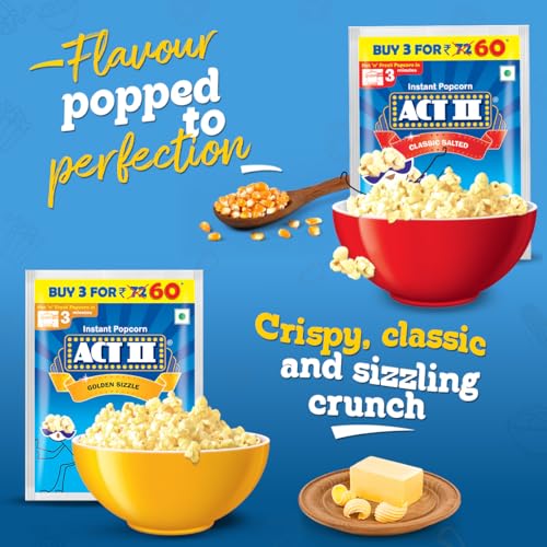 Image of ACT II Popcorn IPC Golden Sizzle Combo Pack, 55g /59g (Pack of 3)