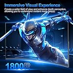 27 inch Curved Gaming Monitor,144Hz/180Hz PC Monitor Full HD 1080P, Frameless 1800R Computer Display with FreeSync & Eye-Care Technology, Wall Mountable, DP, HDMI Port (Black) - Image 5