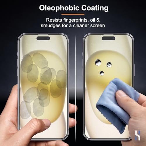 Image of Matte Tempered Glass for iPhone 15 | iPhone 16 (2026 Edition) Military Grade 9H Screen Guard, Anti-Scratch, Shatterproof, Edge-to-Edge Full Coverage