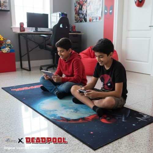 Image of Athom Living Deadpool Runner Carpet 2x4.5 Ft, Soft Printed Mat with Anti-Skid Backing, Durable Washable Runner for Kids Bedroom, Play Area & Playroom Decor
