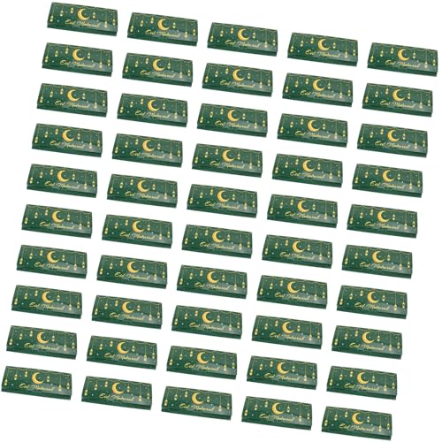 お祭りの集まりに Eid Mubaraks お金とギフトカード 折りたたみ現金ホルダー グリーティング封筒 50枚セット