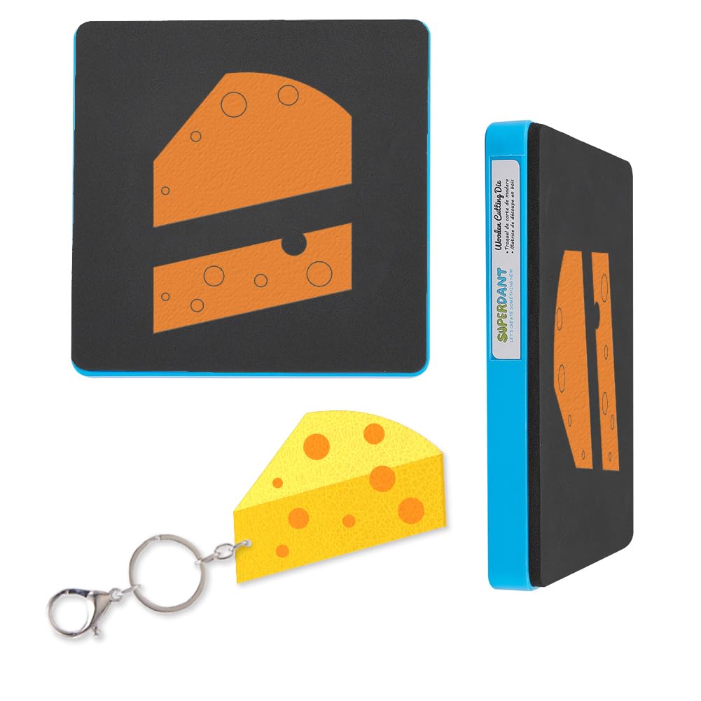SUPERDANT Leather Keychain Cutting Dies Cheese Key Ring Organizer Die Cutter Key Case Holder Wooden Die Cuts Key Hanging Pendant Leather Dies for DIY Art Crafts Wallet Keys Chain Dies