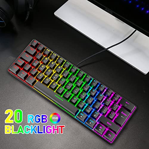 Teclado Mecánico Gamer 60% con Mouse USB miniatura 3