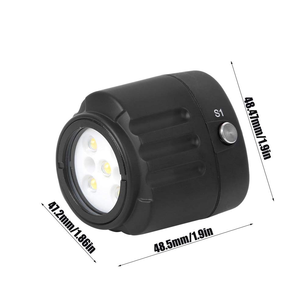 Luce Subacquea LED, Lampada Video Impermeabile per Fotografia e Riprese Subacquee fino a 40 m, Illuminatore da Immersione per Fotocamera, Action Cam e Attrezzatura Diving