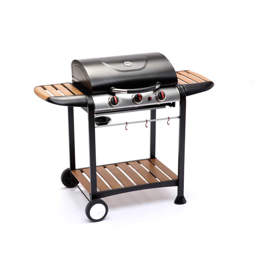 3-palnikowy grill gazowy z drewnianymi półkami Asado 3F