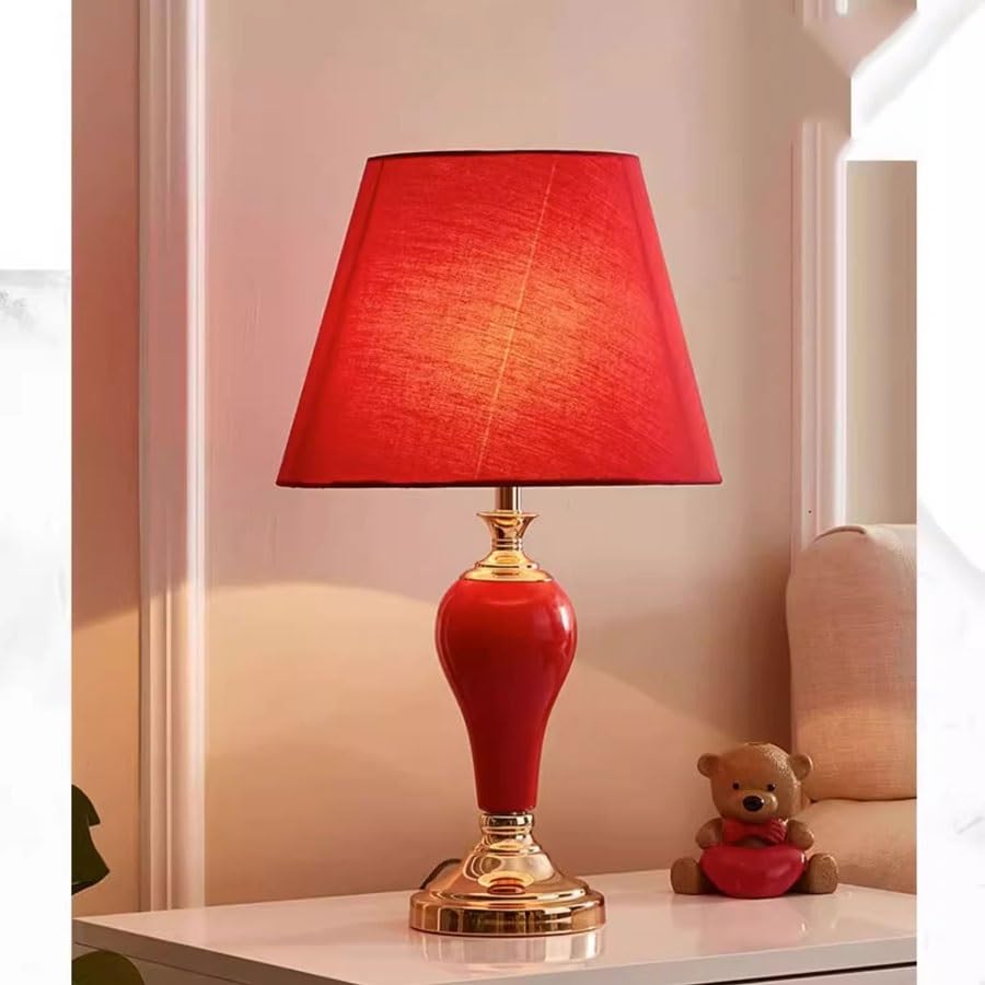 Lampe de bureau rouge mariage américain veilleuse pour chevet