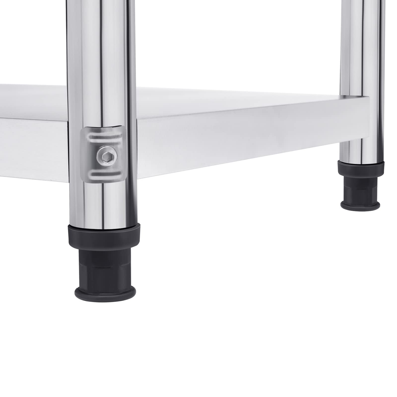 MBUYI - Scaffalatura per carichi pesanti, 80 x 40 x 80 cm, 3 ripiani, in acciaio inox, carico 50 kg, per scaffale, cantina/garage