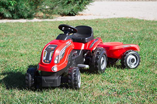 Smoby - Tracteur Farmer XL + Remorque - Capot ouvrable