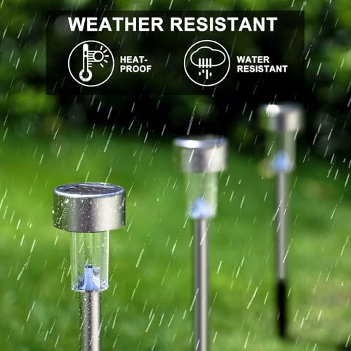 Dream Master Solar Lights Outdoor Waterproof, Stainless Steel LED Landscape Lighting Outdoor for Outside Solar Garden Lights for Pathway, Walkway, Patio, Yard, Lawn - 12 Pack (Multicolor) - Image 6