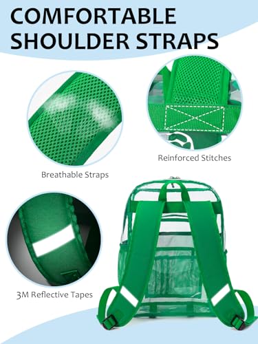Image of Clear Backpack for School, Heavy Duty Transparent Bookbag