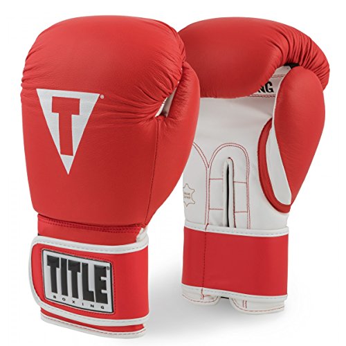 Title Pro Style Leather Training Gloves 3.0, Red/White, 16 oz
