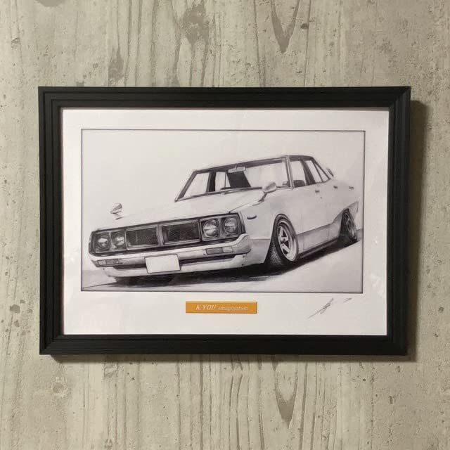 車の鉛筆画 木製フレーム付き Amazon.co.jp: 【 名車 ・ 旧車 イラスト 】日産 スカイライン