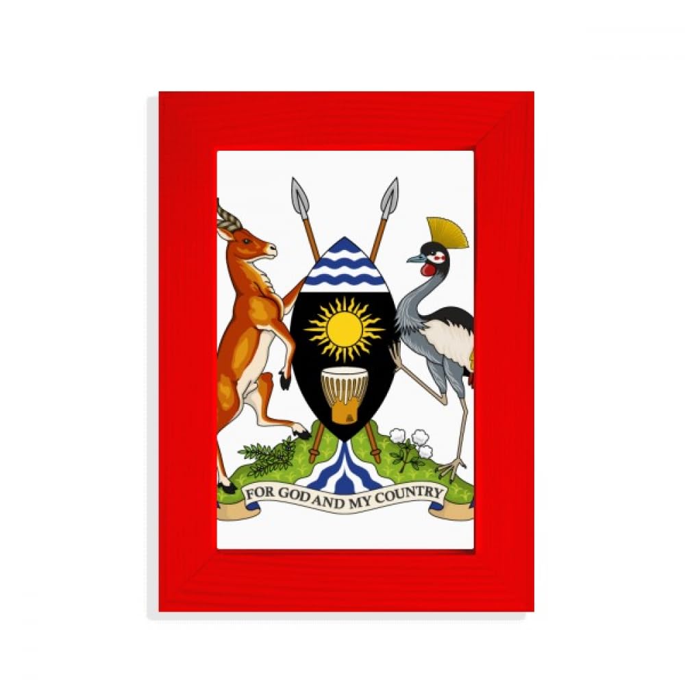 Cadre photo rouge Ouganda décoration murale motif africain