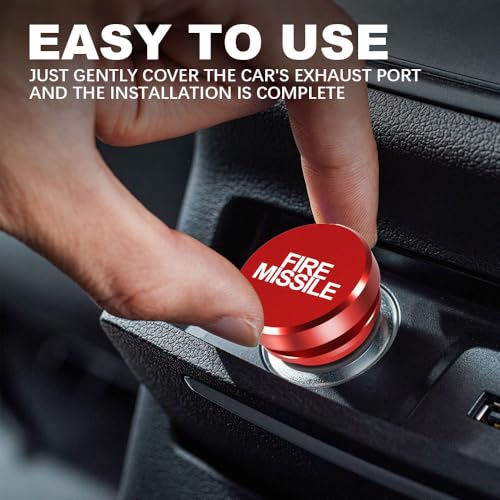 Image of Cigarette Lighter Plug Cover Billet Aluminum Cigarette Lighter Plug, FIRE MISSILE Button Car Cigarette Lighter, Fits All Vehicles with Standard 12 Volt Power Source Aluminum Dustproof Plug