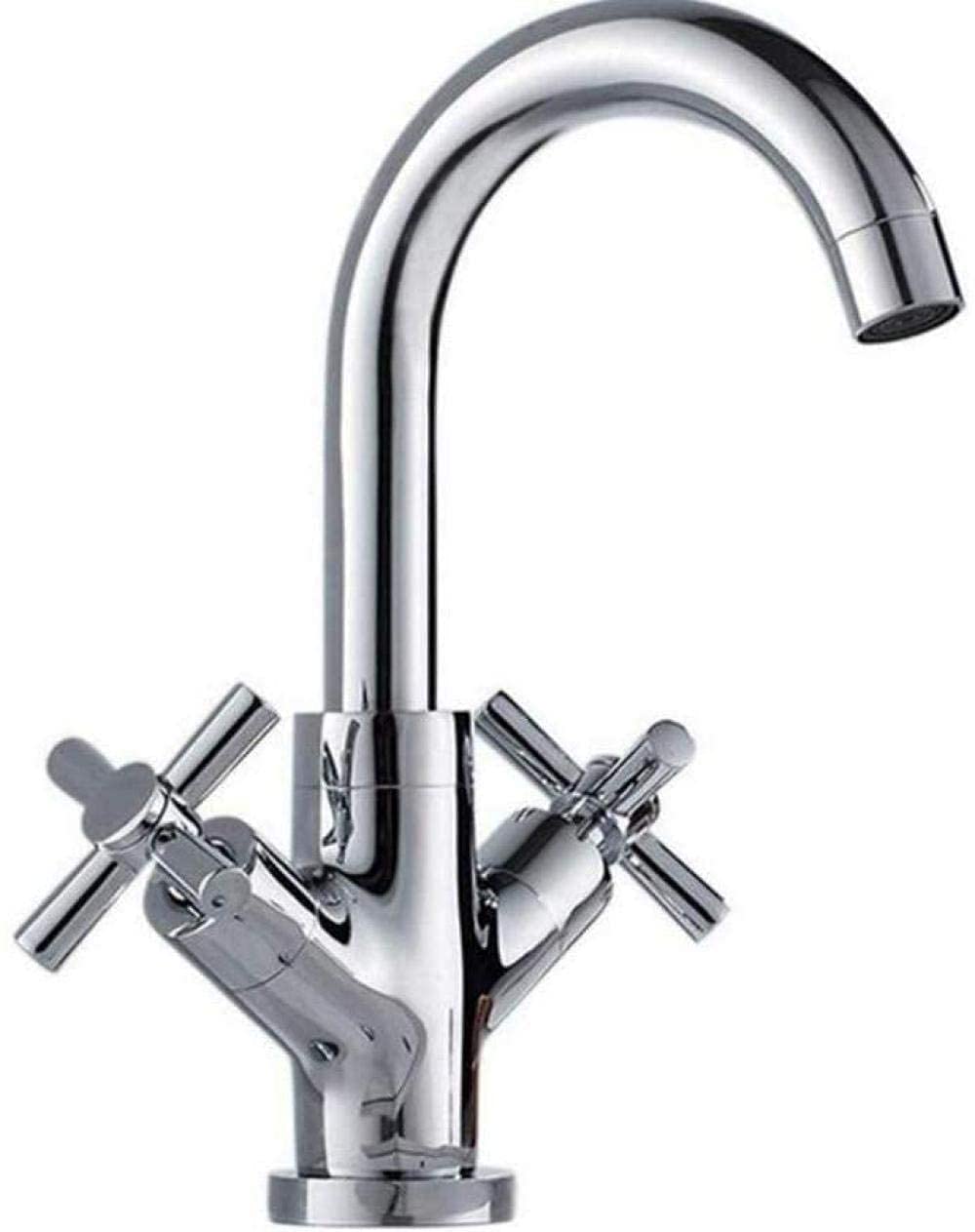 Robinet évier de cuisine chrome poli résistant au calcaire à double manette