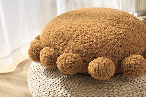 Strward Boho Decorative Throw Pillows Round Floor Cushion With Poms,Cute Floor Seating Plush Pillow For Kids Reading Nook,Home Decor For Chair Sofa Bed Put In Living Room Indoor Outdoor #TOP1