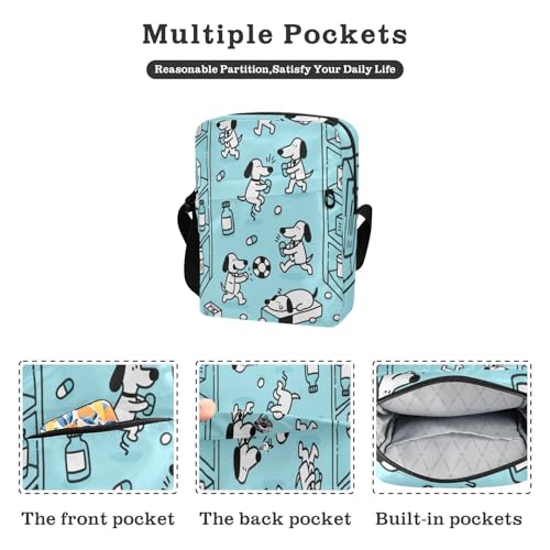 Blue Doctor Dog Cute mens messenger bag crossbody Shoulder Crossover Bag Purses Cross Body Bag Adjustable Strap for work business2