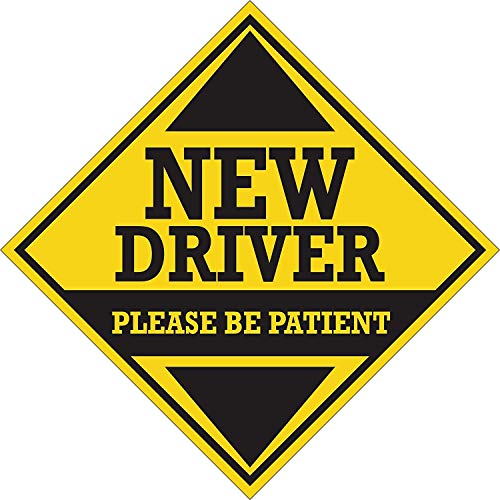 New Driver Please Be Patient Vinyl Decal Die Cut Bike Car Sticker for Sides Hoods Bumper L X H 15 X 15 Cms