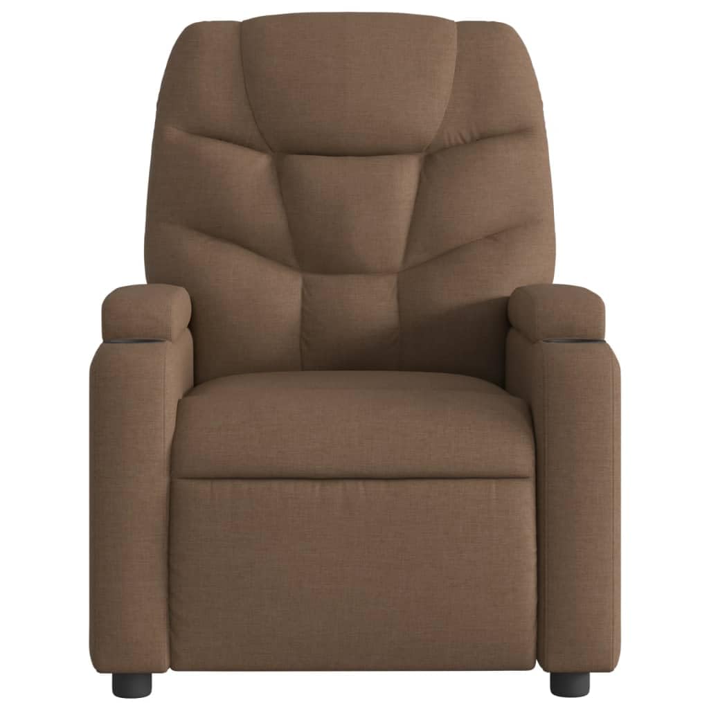 Sillón Reclinable Eléctrico, Silla con Respaldo Reposabrazos, Asiento Ajustable para Ancianos, Marrón