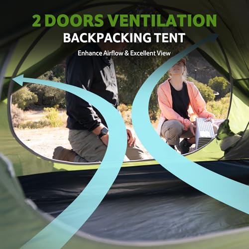 Image of Naturehike Bleik-A 2-3 Person Camping Tent, Waterproof Double Layer Lightweight Backpacking Tents for Camping