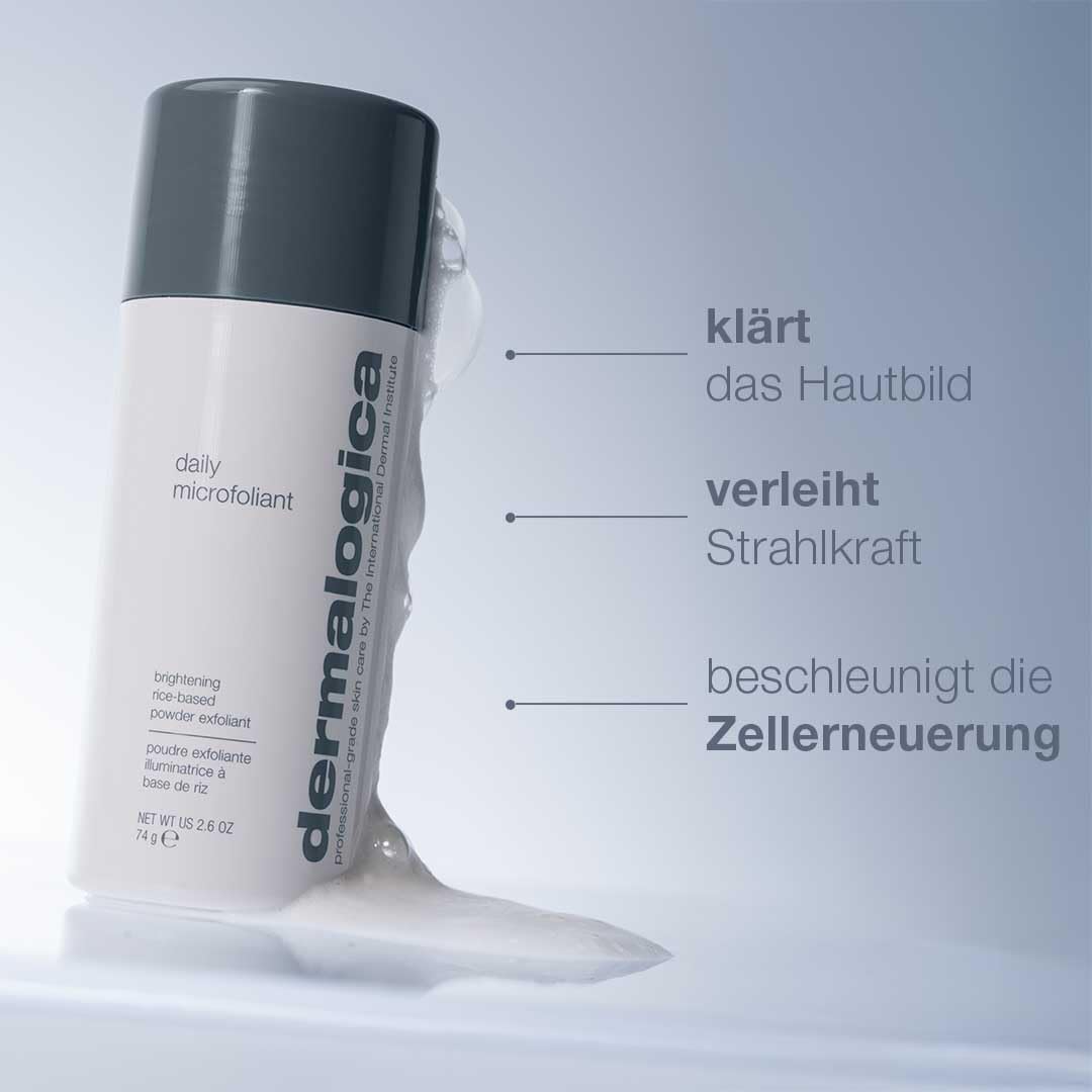 Dermalogica Daily Microfoliant Enzympeeling 74g | Reisbasiertes Enzympeeling mit Salicylsäure und Papain für glattere, strahlendere Haut.