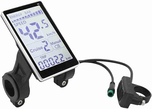 Electric Bike LCD Meter, compatible with 24V/36V/48V/60V electric bicycles, M5 LCD panel screen, suitable for electric bicycles and scooters with a thickness of 31.8mm/22.2mm.