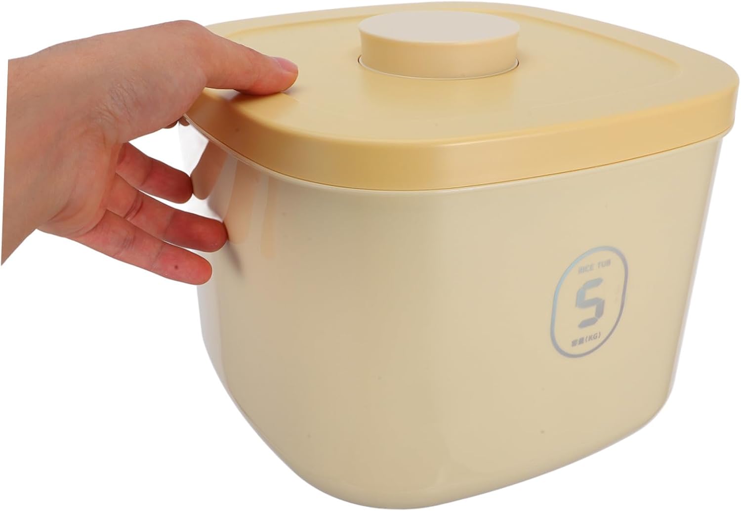 Veemoon Small Yellow Airtight Cat Food Bin Vacuum Sealed Pet Food Storage Container for Daily Snack Organization