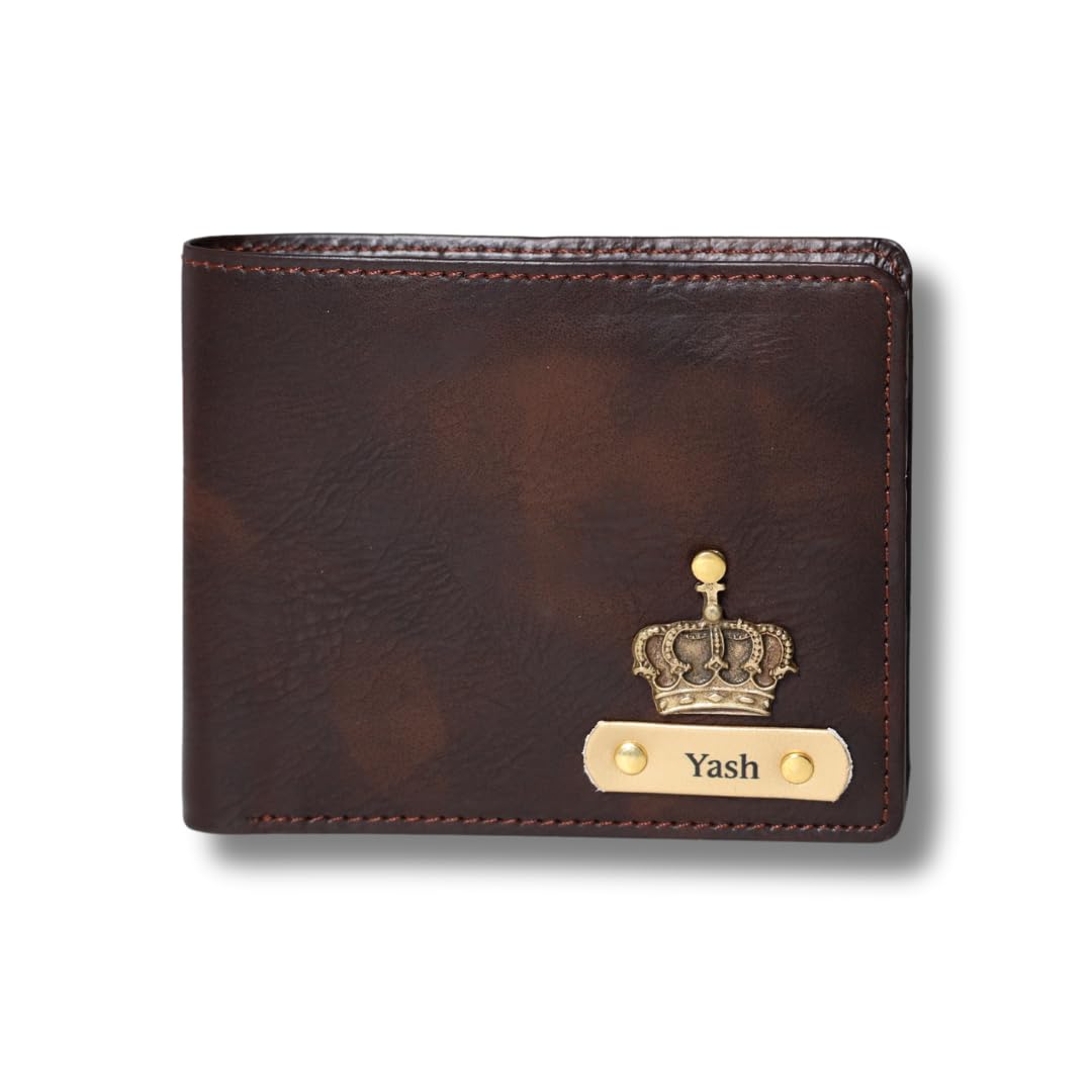 Thebaegift Men's Personalized Wallet I Customised Slim Stylish Leather Purse with Name & Charm I Unique Birthday Anniversary Gift for Men Boy Love Husband Employees Clients - (Luxury Brown)-image-35