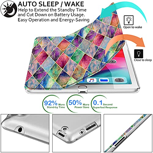 Image of DuraSafe Cases for iPad 9.7 Inch 4 3 2 Generation [iPad 4th 3rd 2nd Old Model ] A1458 A1416 A1395 A1458 A1416 A1395 MC705HN /A MD328HN /A PrintediPad Cover with Frosted Hard Back - Diamond Grid