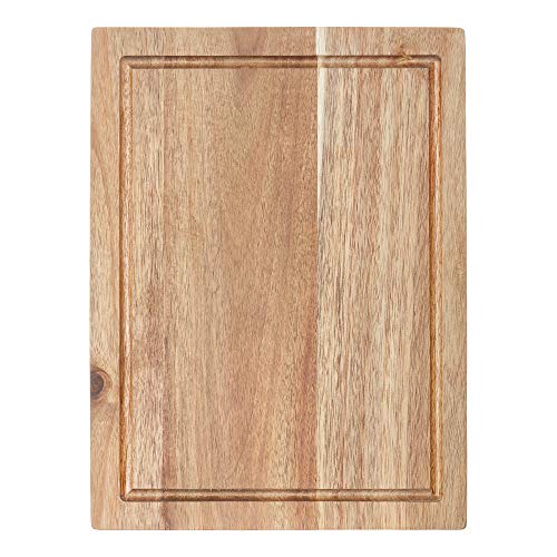 Tabla de cortar de madera de acacia con ranuras para jugos miniatura 6