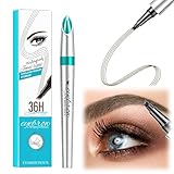 Lápiz de Cejas Microblading Impermeable con 4 Puntas, Perfilador de Cejas de perdurable, Lapiz cejas waterproof, Fácil de Aplicar y Eliminar, Cejas Maquillaje Perfectas y Natural (Marron oscuro)