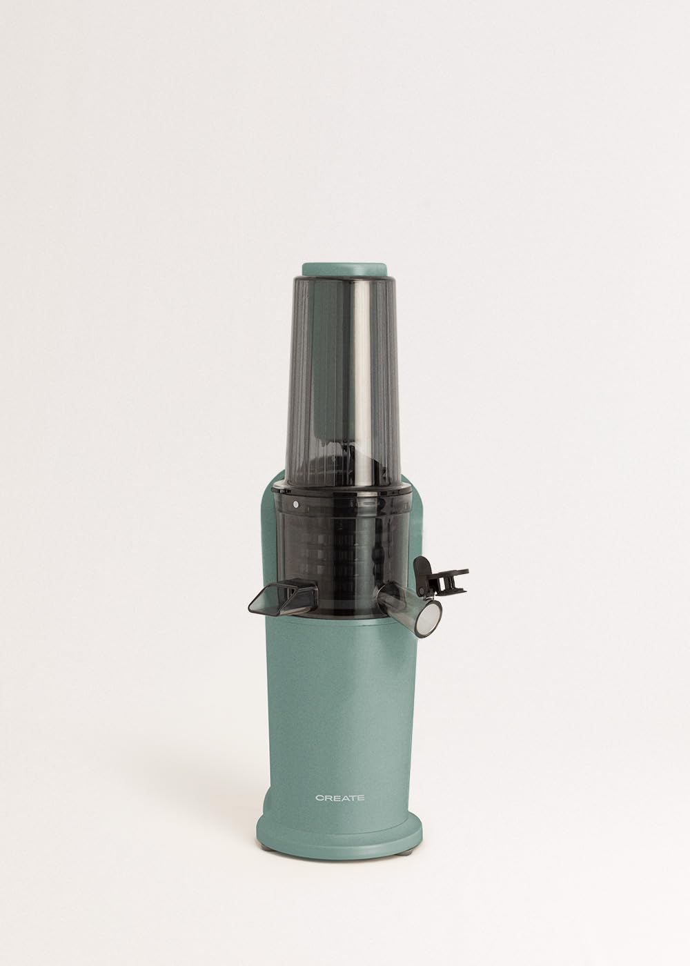 CREATE/JUICER SLOW MINI/Frullatore a estrazione lenta Verde Sage/Funzione inversa, dimensioni compatte, facile da pulire, doppia uscita, motore DC da 150 W