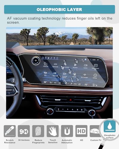 Image of CDEFG 4Pcs for 2026 Chevy Suburban Tahoe Screen Protector Tempered Glass | for 2025 2026 Chevrolet Tahoe Suburban Accessories 17.7-Inch Touchscreen & 11-Inch Dash & 12.6 inch Rear-Seat Dual Display