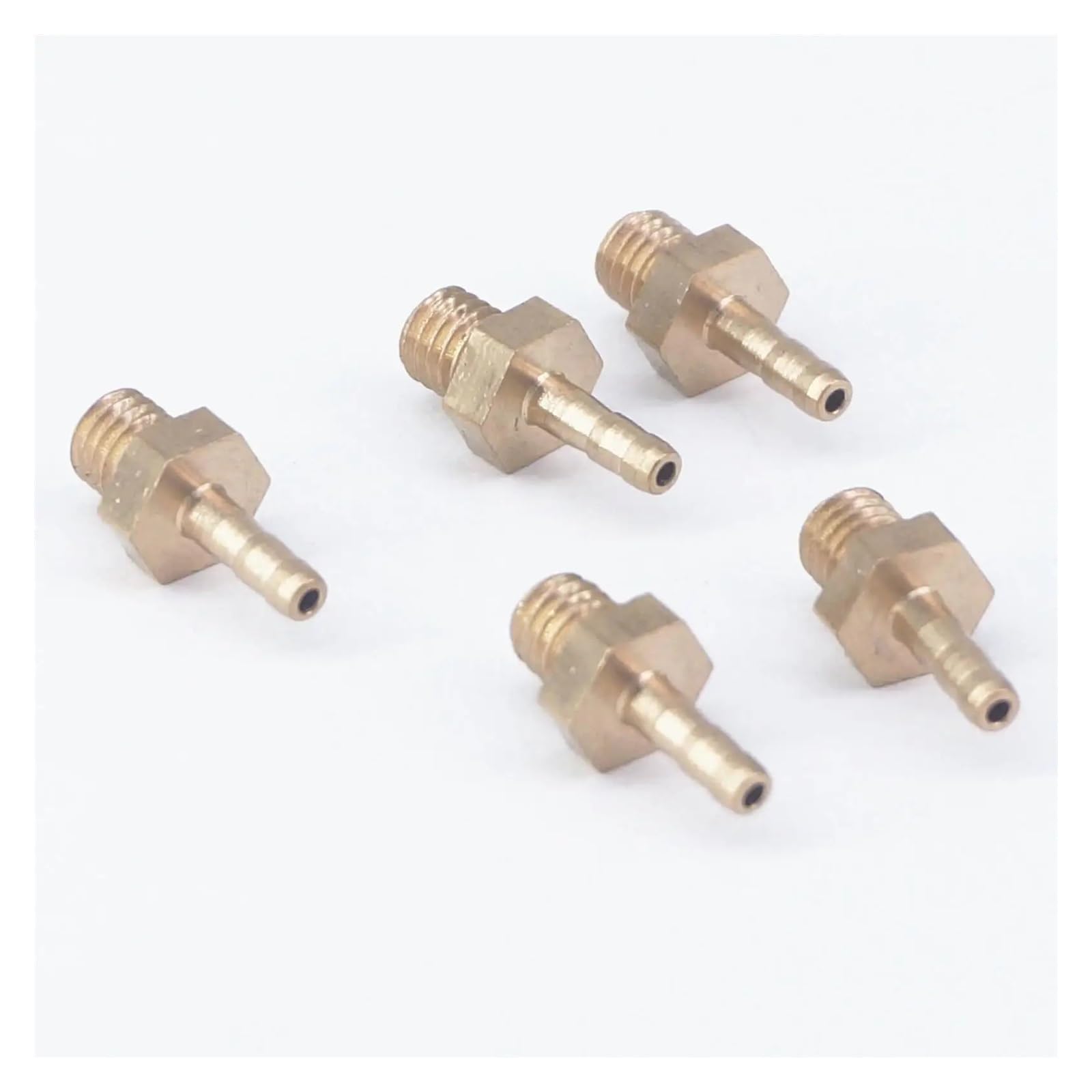MQXFCZUX 5pc Hose I/D 2.5mm x M5 Metric Male Thread Brass Coupler Splicer Connector Fitting MQXFCZUX