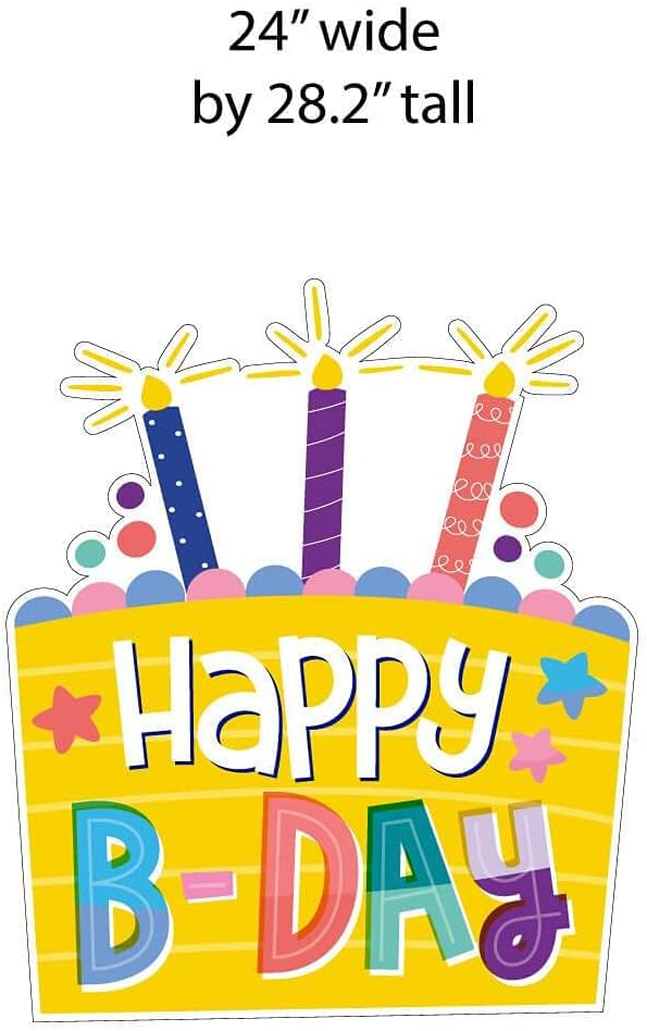 VictoryStore Yard Decorations - Large Happy Birthday Accessories Outdoor Yard Signs 2 Stakes Included Per Sign (Enjoy Your Day 13620)