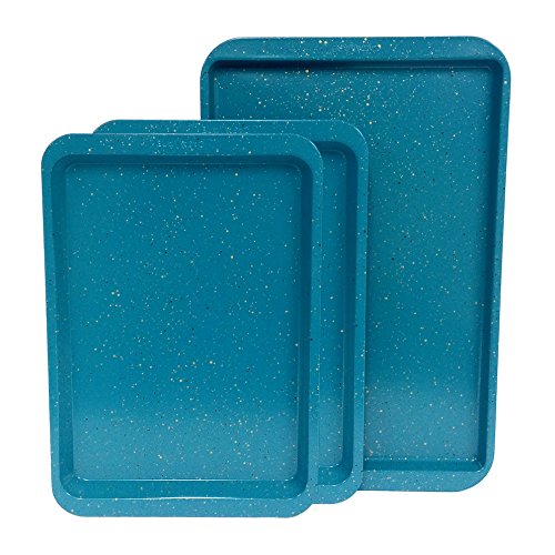 Casaware 3Pc Multi-Size Cookie Sheet/Jelly Roll Pan Set (Blue Granite) #TOP1