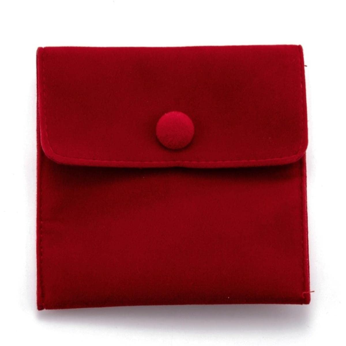 10pcs Square Velvet Jewelry Bags with Snap Fastener 7x7x0.95cm for Necklace Earring Bracelet Jewellry Gift Packaging Pouches-FireBrick,7x7x0.95cm