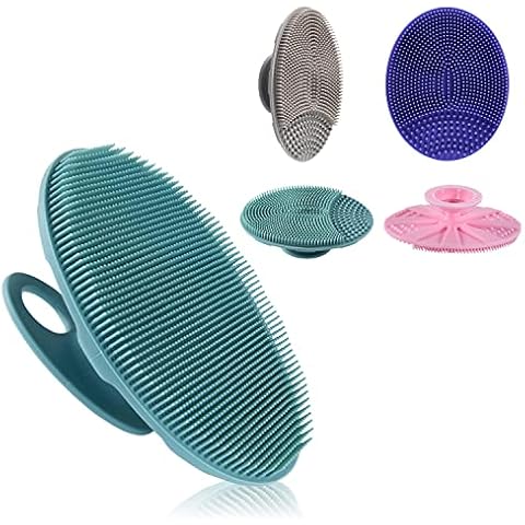 Silicone Body Brush Shower Scrubber & Facial Scrub Gentle Exfoliating Face Brush, Food-grade Soft Bristle Cover