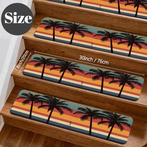 Alfombra para peldaños de escalera de interior de 7.8 x 30 pulgadas Mexpekil 4