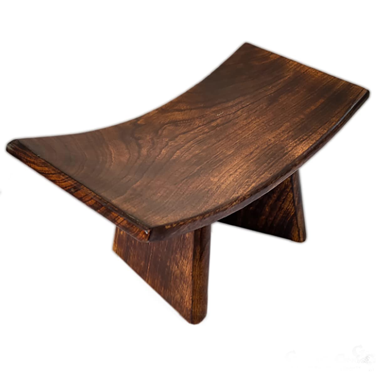 Wooden Curved Antique Finish Meditation Bench | Seiza Bench | Portable Foldable Japanese Stool - Meditation Bench Made by UvzCrafts