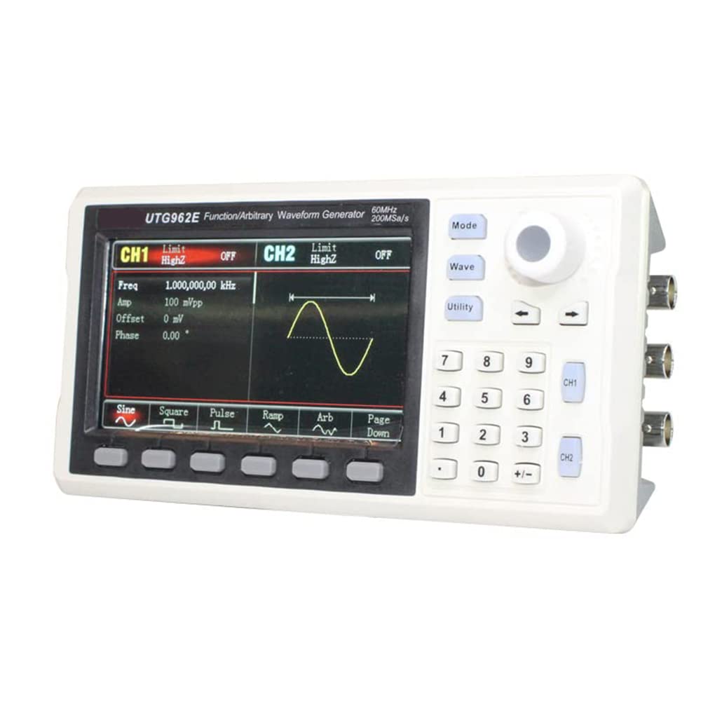60MHz Function Signal Generator with 4.3 inch TFT LCD Screen High Precision Dual-channel Arbitrary/Pulse Waveform Function Counter, 200MSa/s Frequency Meter, with Stable Performance and Durable