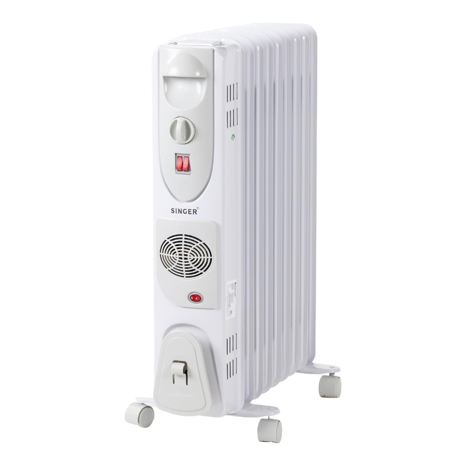Singer OFR 9-Fin 2400 Watts Oil Filled PTC Fan Room Heater (White)