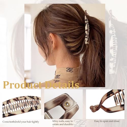 Pinzas de cabello banana tortuga, set de 6 piezas miniatura 3