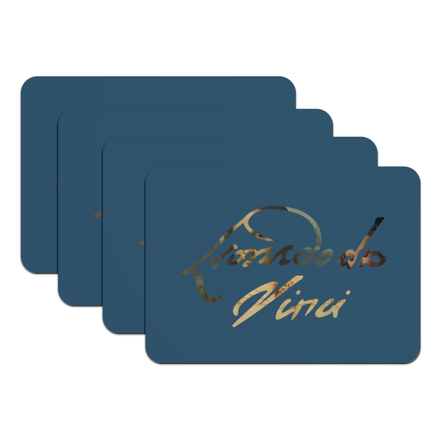 Lot de sets de table bleu Da Vinci grand format 39x28cm en caoutchouc antiderapant