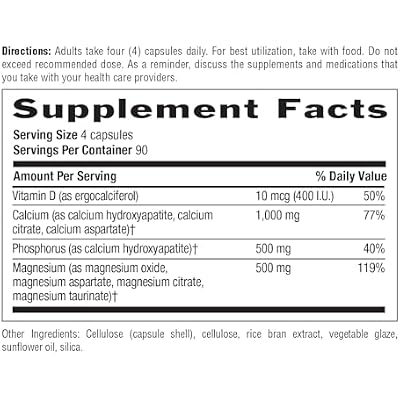 Country Life Target-Mins Calcium Magnesium with Vitamin D-Complex, 1000mg/500mg/10mcg, 360 Vegan Capsules, Certified Gluten Free, Certified Vegan, Verified Non-GMO Verified...