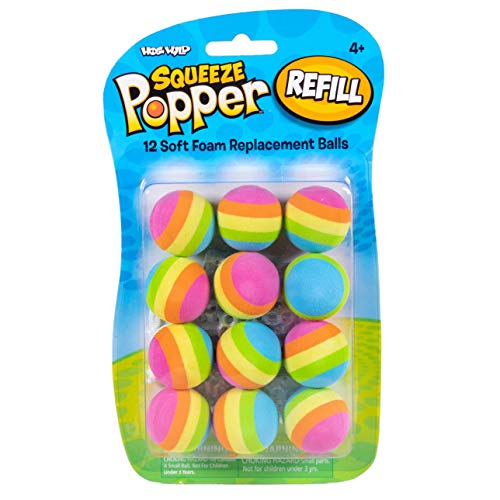 Hog Wild Rainbow Popper Refill Balls, 12 Pack - for Poppers and Power Popper Toys - Age 4+
