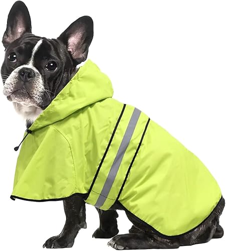 Miniatura 21 de Impermeables Reflectantes Impermeables para Perros - Chaqueta de Lluvia Ajustable para Cachorros, Chubasqueros Ligeros con Capucha para Perros