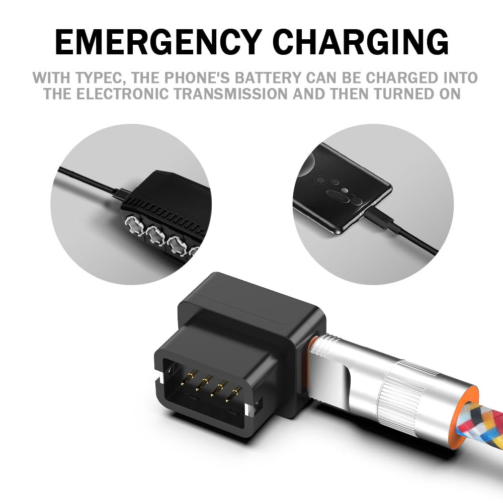Adapter ładowarki USB-C Shimano DI2 EC300, konwerter 4-pinowy na typ C do 12-biegowej przerzutki elektronicznej, kompaktowy kabel do ładowania roweru awaryjnego do rowerów szosowych/górskich