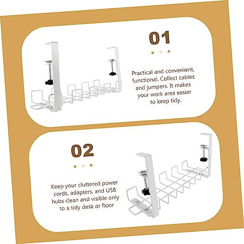 ORFOFE organizador de cables bajo escritorio, cesta para gestión de cables para ambientes ordenados, diseño compacto, incluye marco y bridas miniatura 3