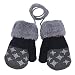 DZT1968 1 Pair Winter Baby Cute Thick Gloves Mittens With String (0-12 Months) (Dark Grey)
